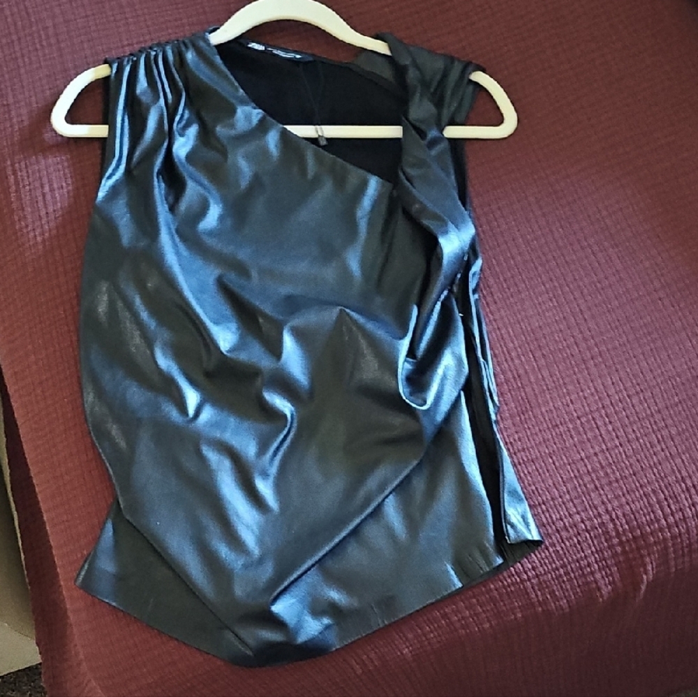 Black Faux Leather Skirt